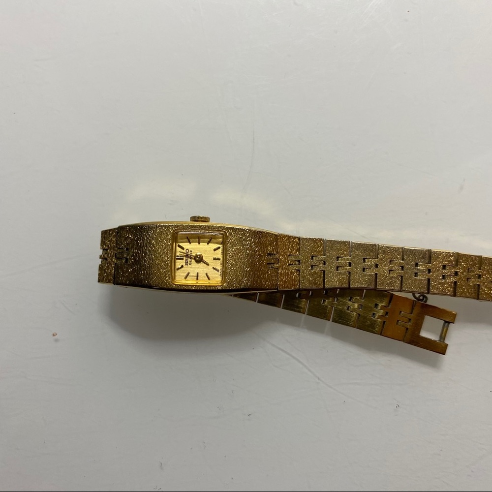 Seiko Gold Toned Rectangular Watch - image 4